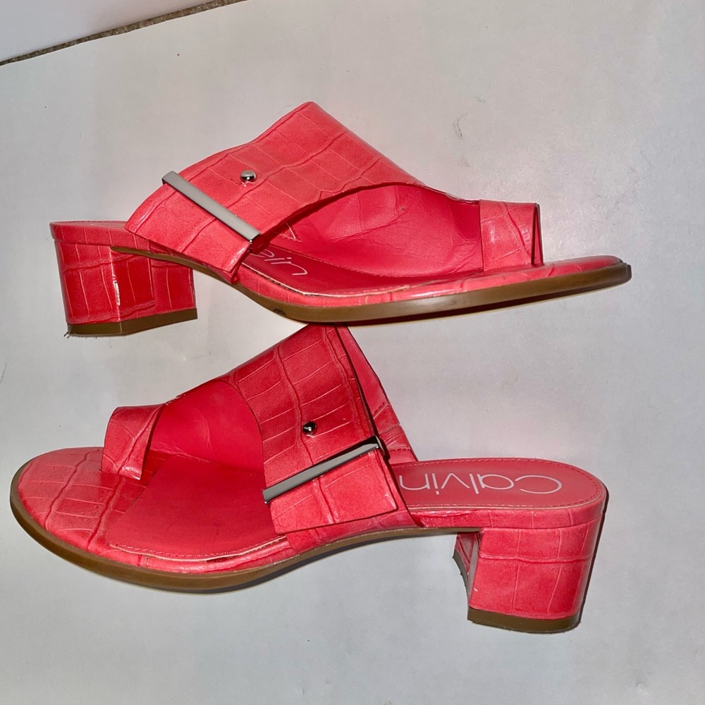Calvin Klein NEW Women's orange leather Sandals